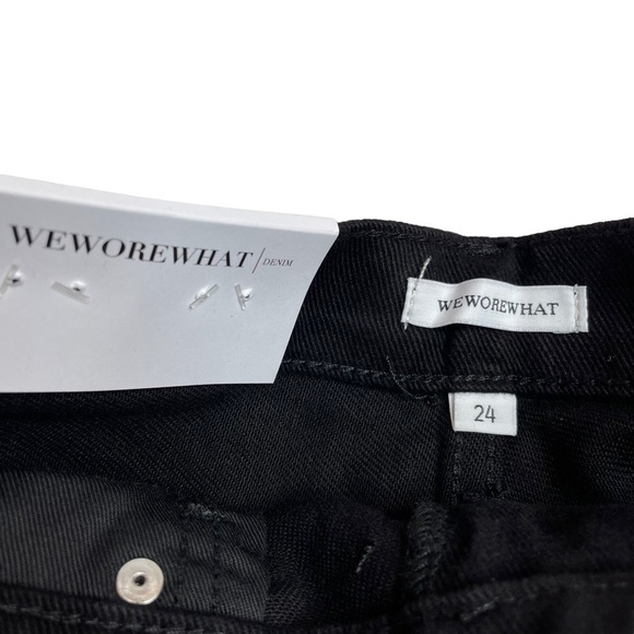 WeWoreWhat Denim Dani Boyfriend Solid Rigid Denim Black Size 24 New - Picture 8 of 9